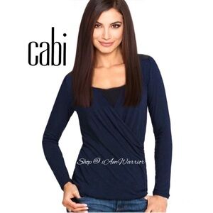 CAbi drape top with faux leather shoulder top *shop@iamwarrior